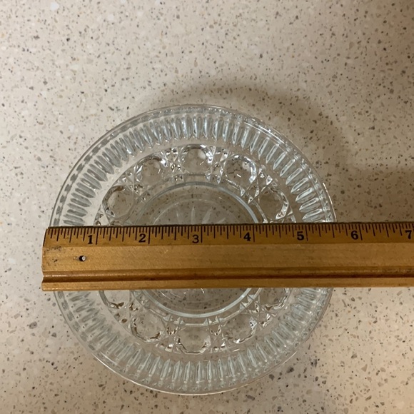 Indiana Glass Co - Clear Glass Button & Cane Serving Bowl and Platter -Set/Lot - Picture 9 of 10